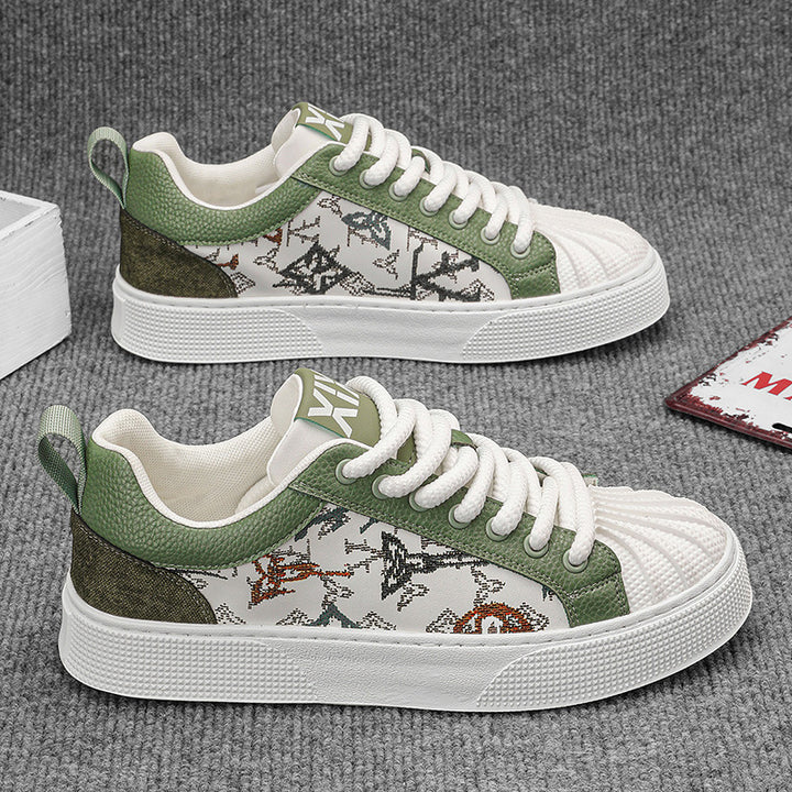 Damen Low-Top Sneaker mit besticktem Schmetterlingsmuster und strukturierter Zehenkappe Echoarchiv