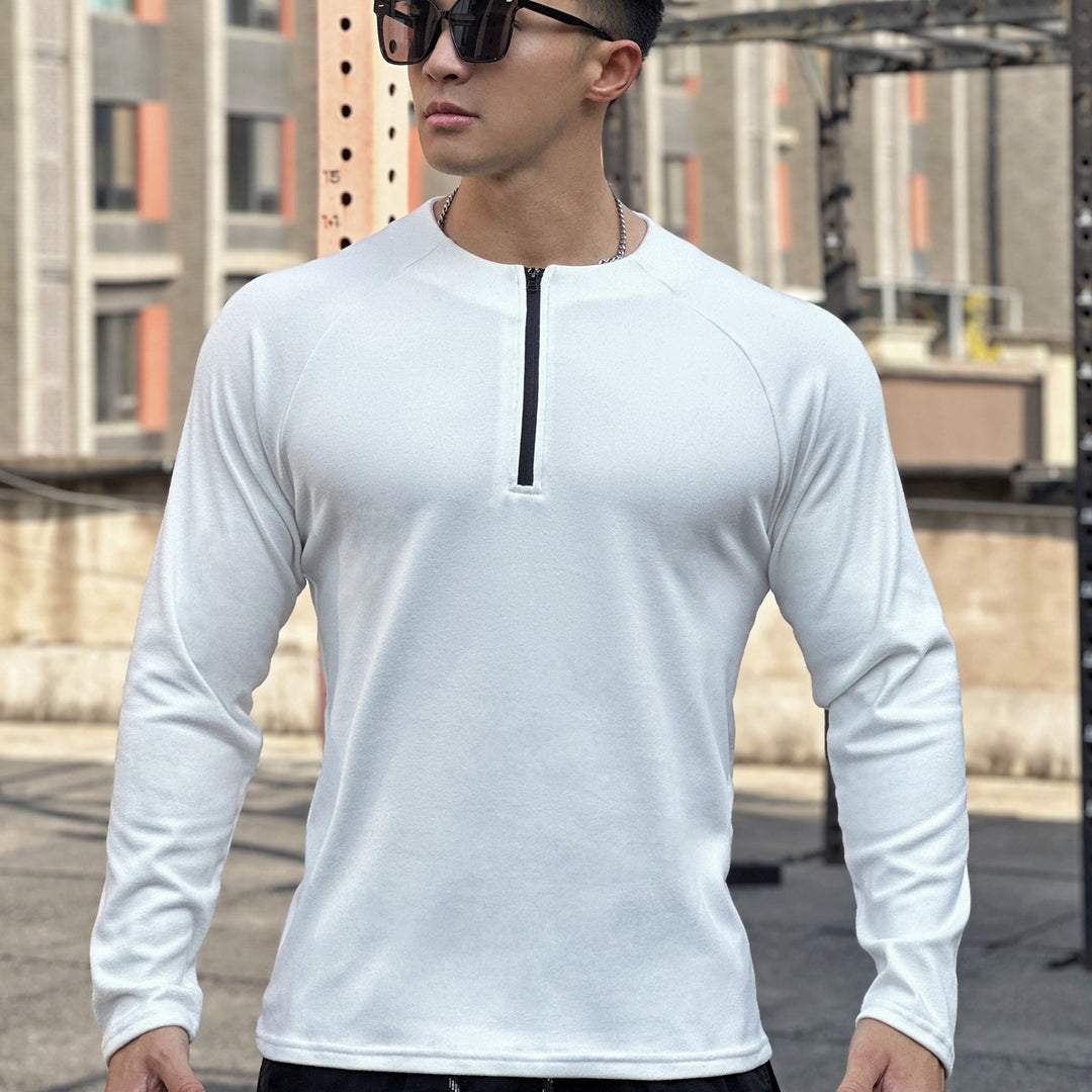 Herren Funktionsshirt mit innovativem Reißverschluss und atmungsaktiver Struktur Echoarchiv
