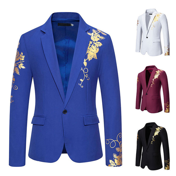 Herren nan eleganter taillierter Smoking-Blazer mit floraler Verzierung Echo Archiv