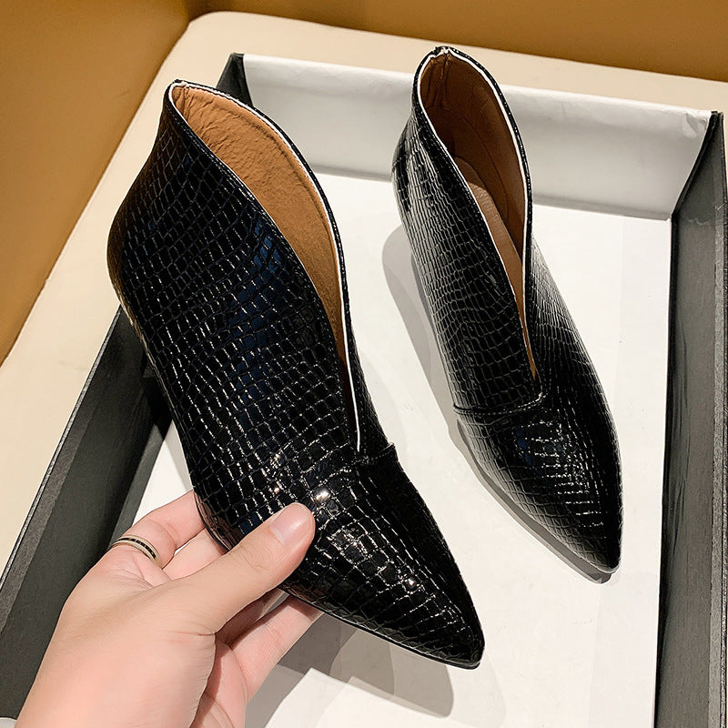 Damen nan spitze Stiefelette mit Krokoprägung und niedrigem Kittenabsatz Echo Archiv