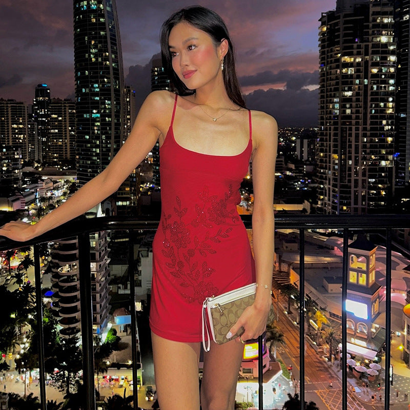 Damen Freizeitkleid mit floralen Strass-Details Echo Archiv