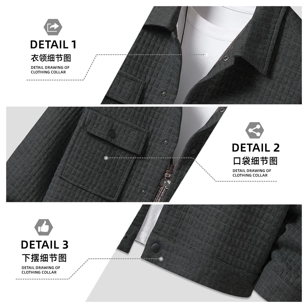 Herren nan gesteppte Overshirtjacke mit quadratischer Steppstruktur und aufgesetzten Brusttaschen Echo Archiv