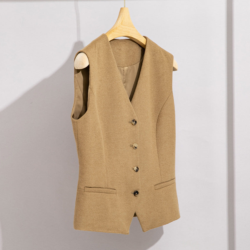 Damen Lang geschnittener Wollmix-Blazer mit Ein-Knopf-Verschluss und Pattentaschen Echoarchiv