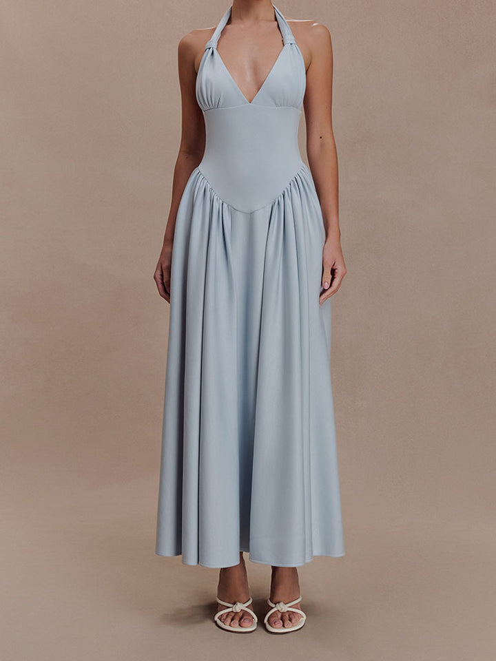 Damen Halter-Ausschnitt Maxikleid mit figurbetonter Silhouette Echo Archiv