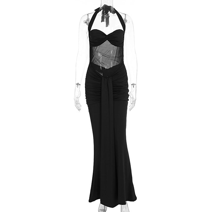 Damen Elegantes Maxikleid mit Raffhalterung und figurformenden Details Echo Archiv