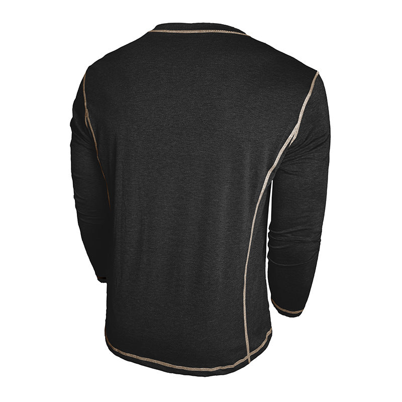 Herren Elegantes Langarmshirt mit Knopfleiste Echoarchiv