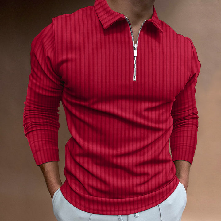 Herren Langarm Poloshirt mit Reißverschluss Echoarchiv