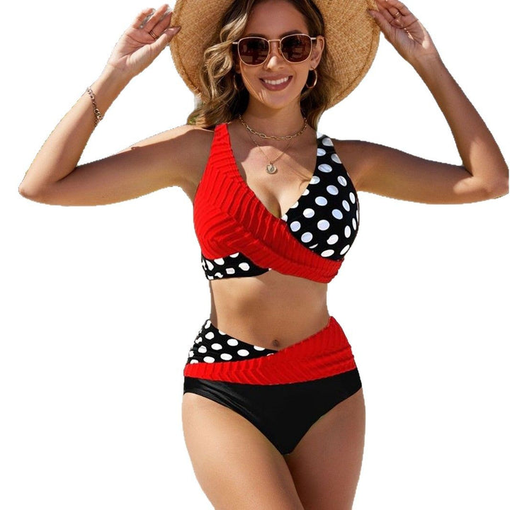 Damen Design-Bikini mit Wickeloptik und Polka-Dots Echo Archiv
