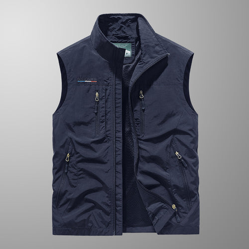 Herren Multifunktionale Outdoor-Utility‑Weste mit Mesh‑Innenfutter und zahlreichen Taschen – Marzano