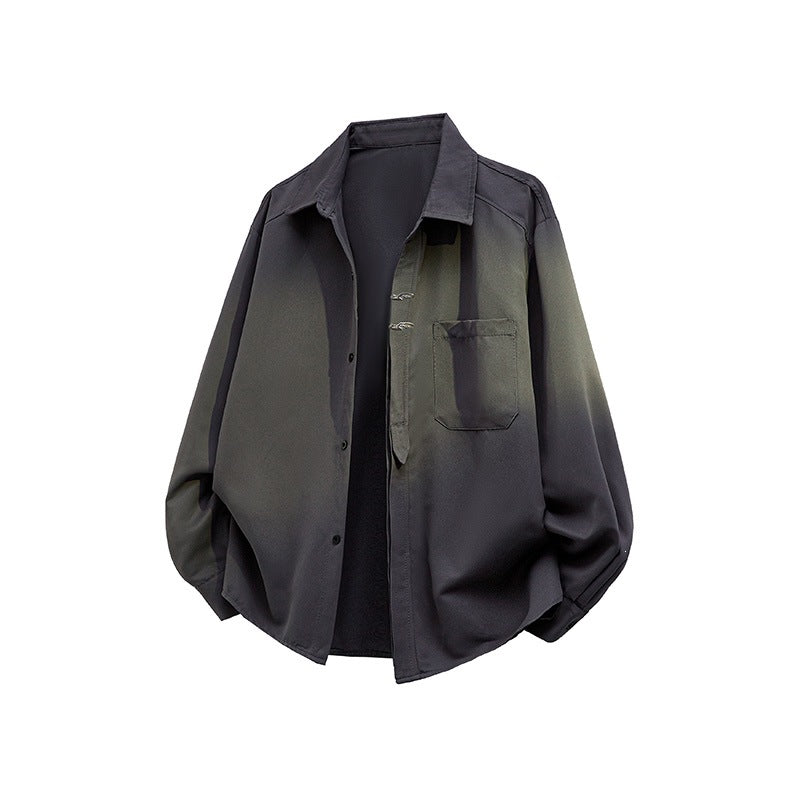 Unisex Oversize Hemdjacke im minimalistischen Utility-Look mit Brusttasche und verdeckter Knopfleiste Echoarchiv
