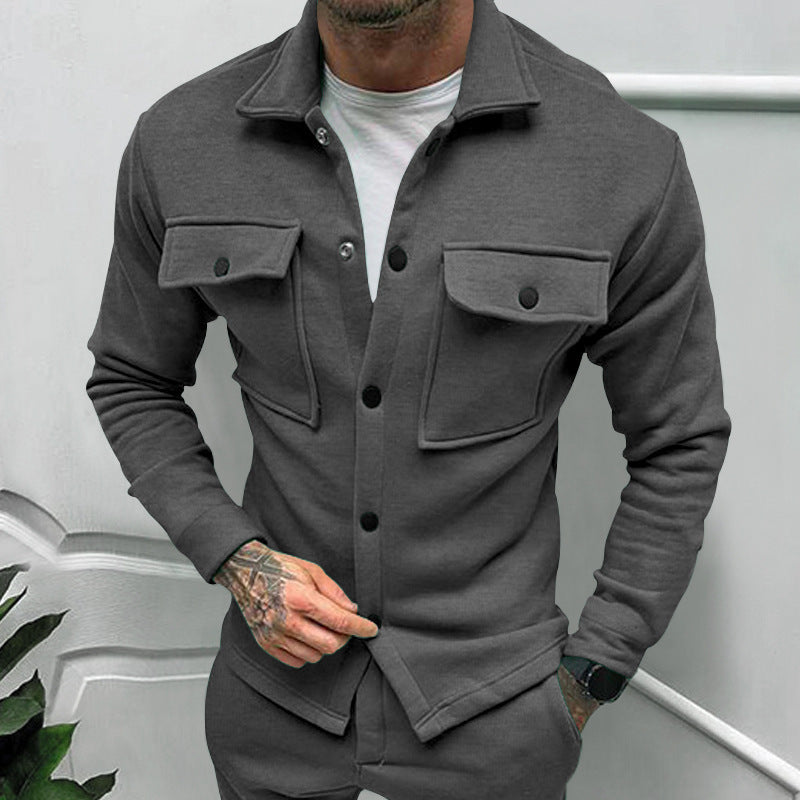 Herren lässige Overshirtjacke mit großen Brusttaschen und modernem Design Echoarchiv