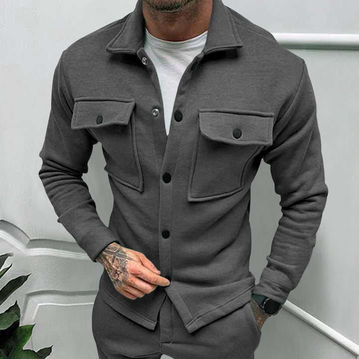 Herren lässige Overshirtjacke mit großen Brusttaschen und modernem Design Echoarchiv
