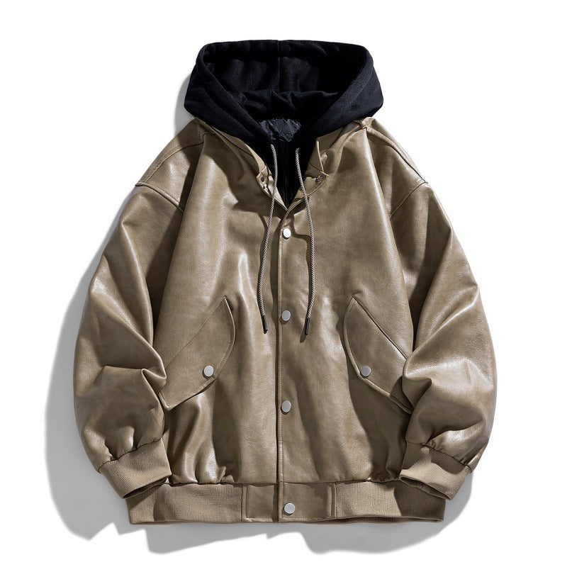 Herren Bequeme Kunstleder-Bomberjacke Echo Archiv
