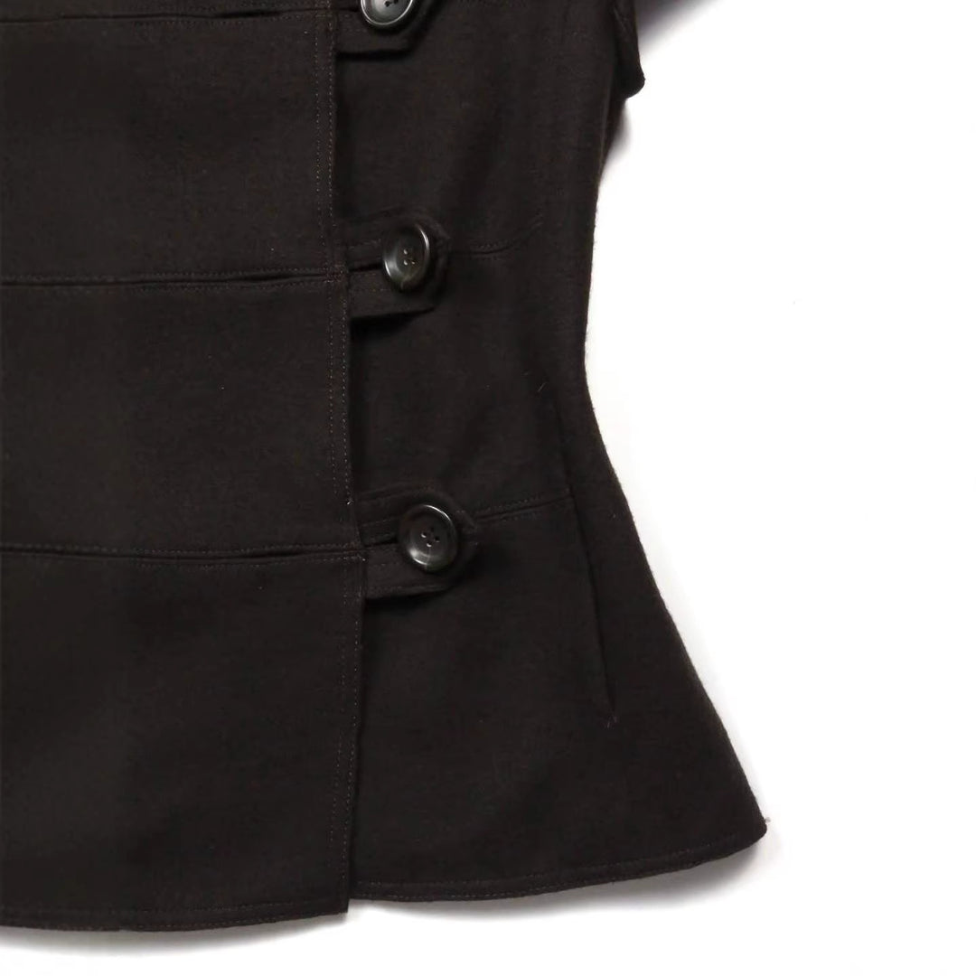 Damen Figurumspielende Kurzarmjacke mit Knopfdetails Echo Archiv