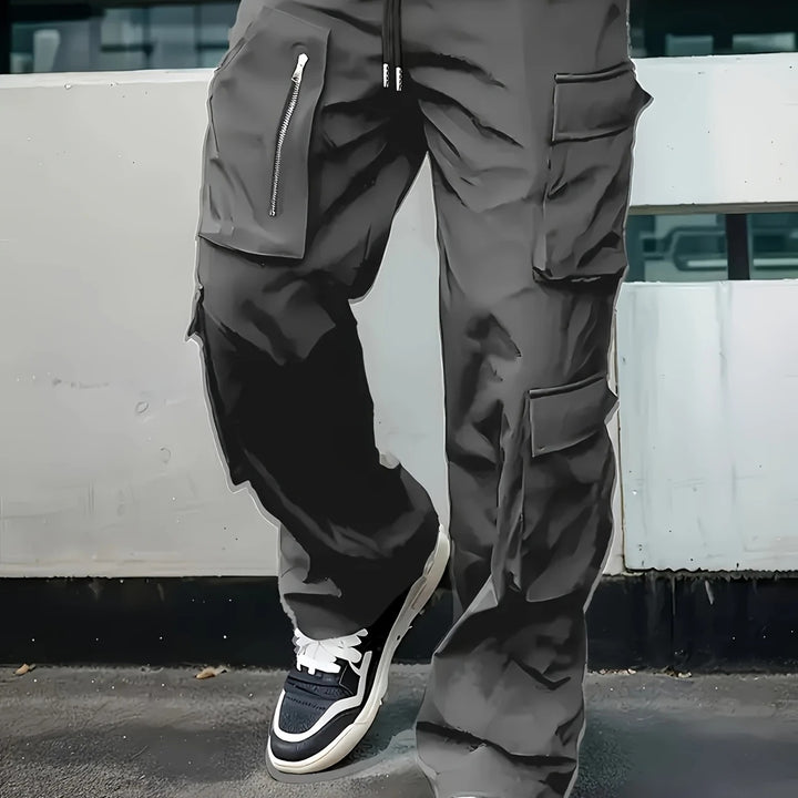 Herren Multifunktionale Cargohose mit großen Klapp‑ und Reißverschlusstaschen sowie Kordelzug Echo Archiv