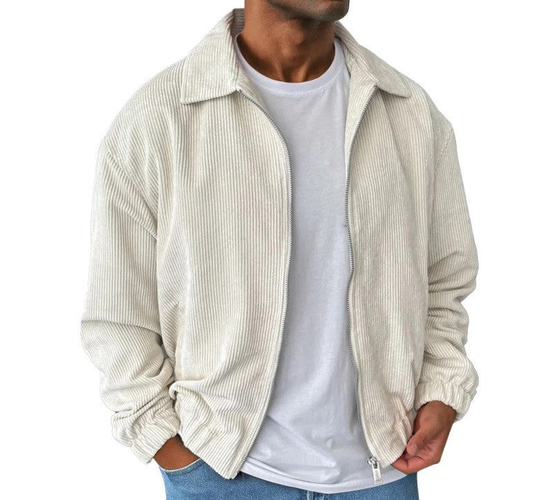 Herren bequeme Cordjacke mit durchgehender Reißverschlussfunktion Echoarchiv