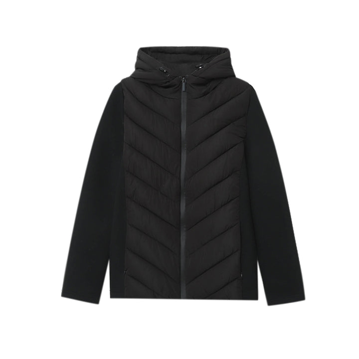 Damen nan gesteppte Hybridjacke mit Kapuze, chevron-Steppung und elastischen Softshellärmeln Echo Archiv