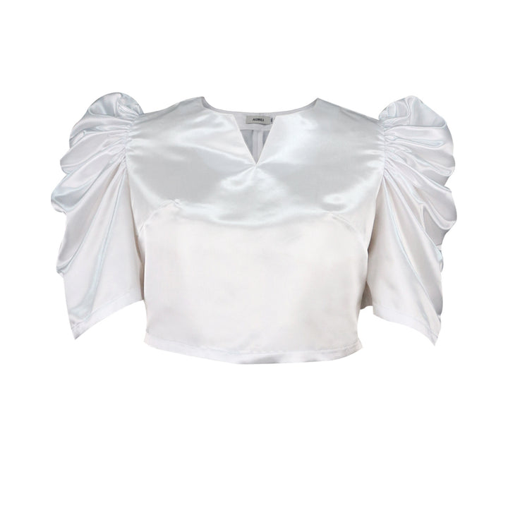 Damen Satin Bluse mit voluminösen Puffärmeln Echo Archiv