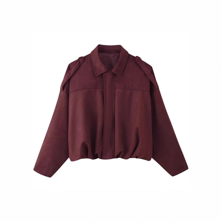 Damen Kurzgeschnittene Oversize Blousonjacke mit Schulterklappen – Célinea