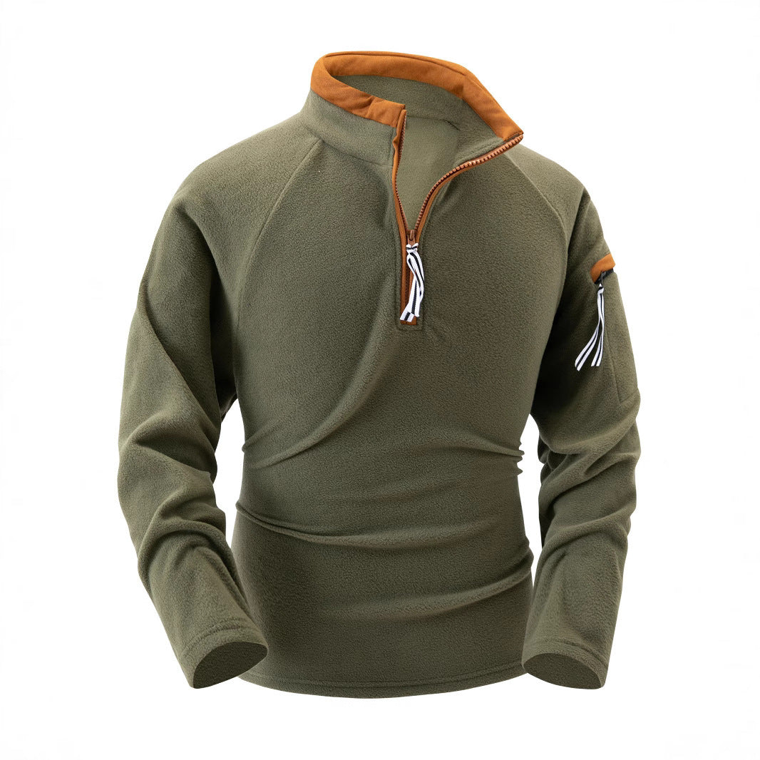 Herren Fleece-Pullover mit hohem Kragen und Reißverschluss Echoarchiv