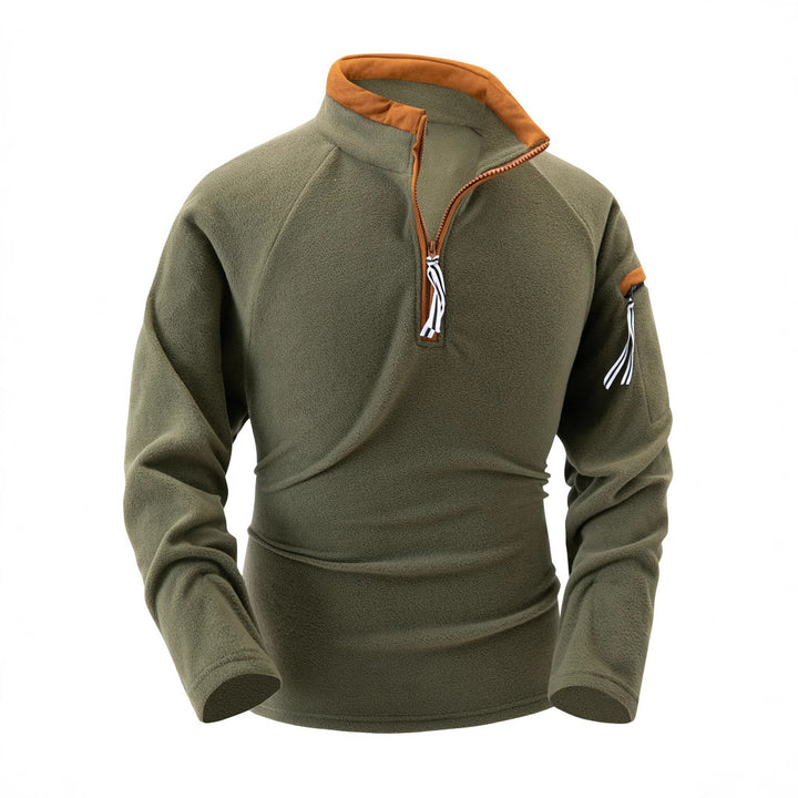 Herren Fleece-Pullover mit hohem Kragen und Reißverschluss Echoarchiv