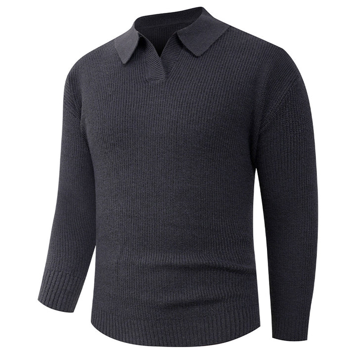 Herren lässiger Pullover mit modernem Kragen Echoarchiv