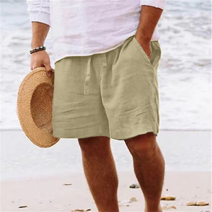Herren luftige Leinen-Shorts mit elastischem Bund und praktischen Seitentaschen Echoarchiv