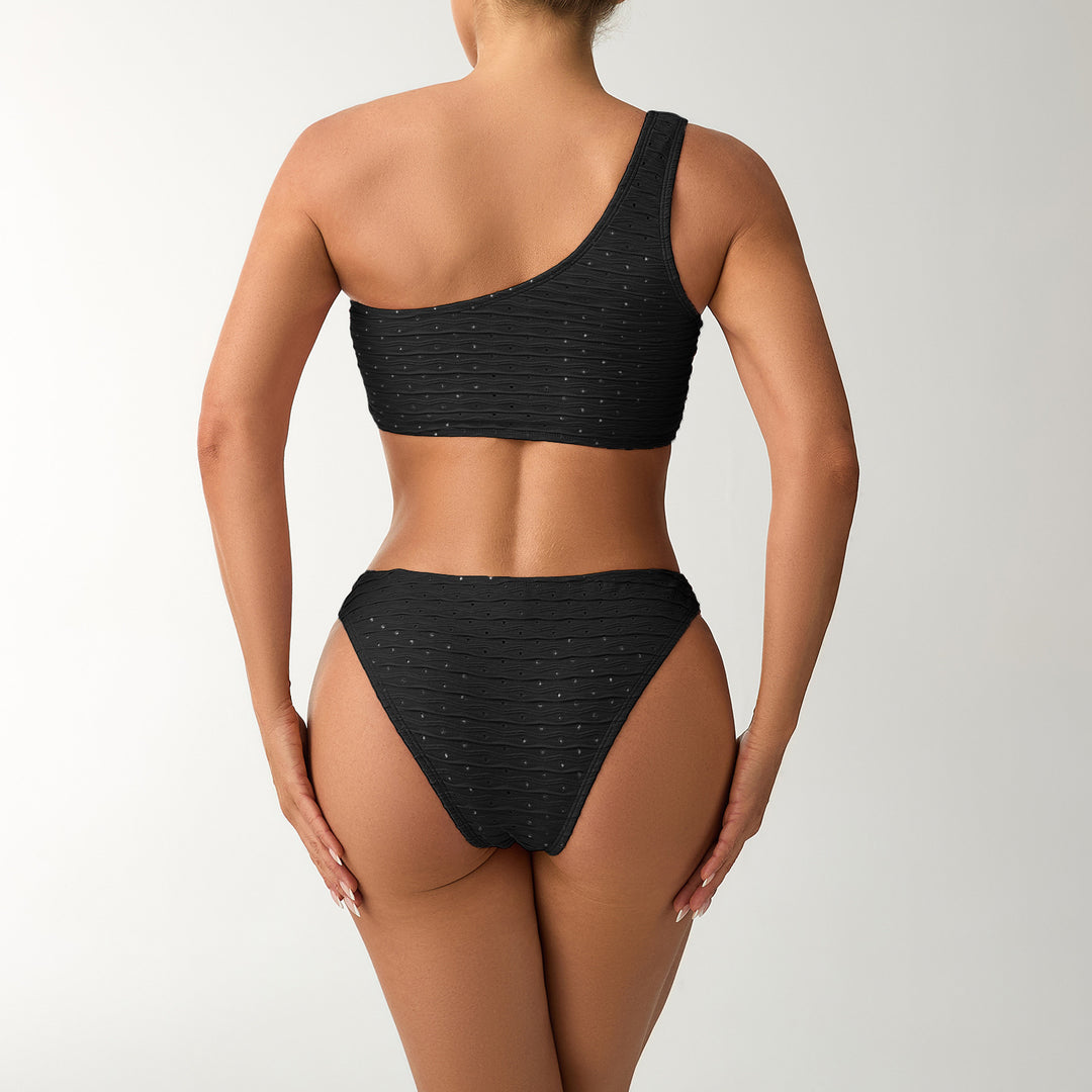 Damen Einseitiger Bandeau-Bikini mit strukturierter Oberfläche Echo Archiv