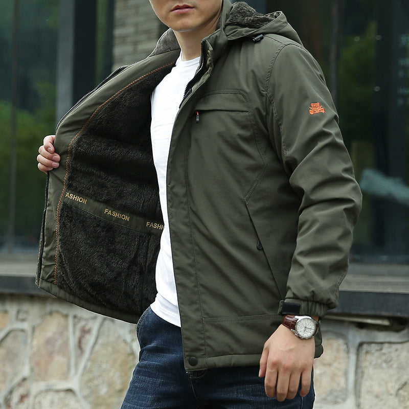 Herren Gefütterter Kapuzenparka mit Teddyfutter und winddichter Canvas‑Optik Echoarchiv