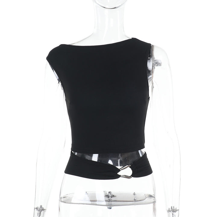 Damen Figurbetontes Crop-Top mit schickem Ringdetail Echo Archiv