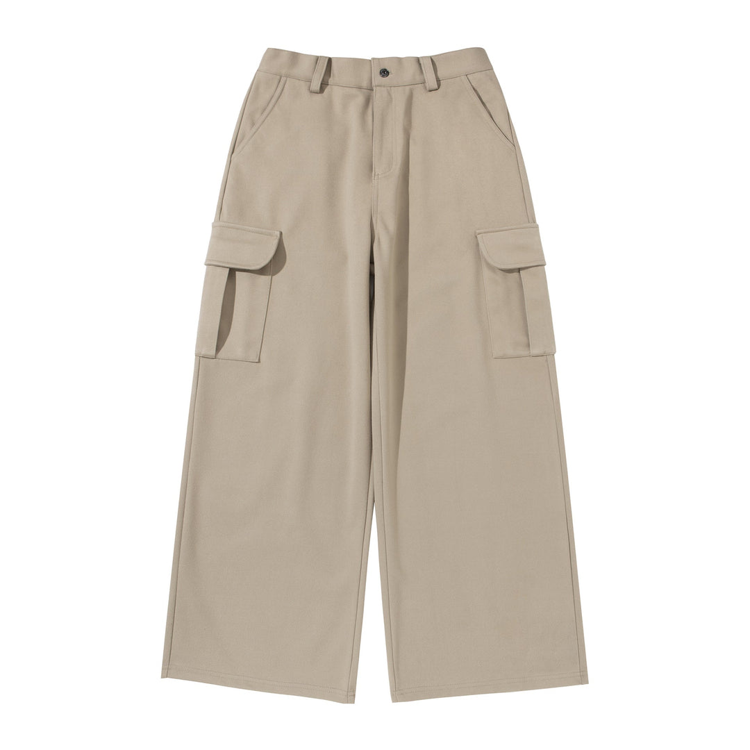 Damen Cropped Cargo-Hose mit weitem Bein und aufgesetzten Taschen Echoarchiv