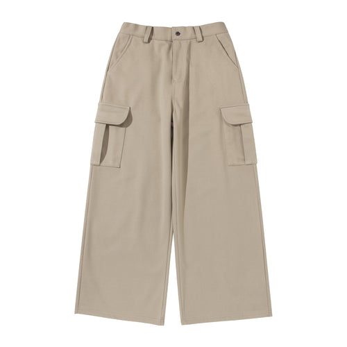 Damen Cropped Cargo-Hose mit weitem Bein und aufgesetzten Taschen Echoarchiv