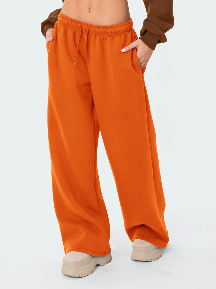 Damen relaxed-fit Wide‑Leg Sweatpants mit hohem Komfortbund Kordelzug und nahtverdeckten Eingrifftaschen – Avélisse