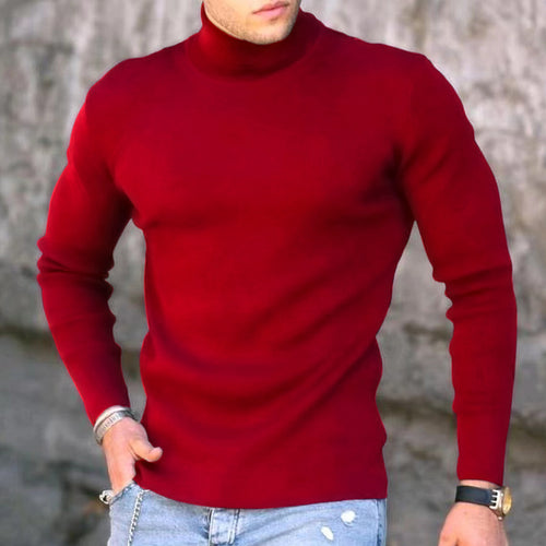Herren Modischer Rollkragenpullover aus feinem Strick Echoarchiv