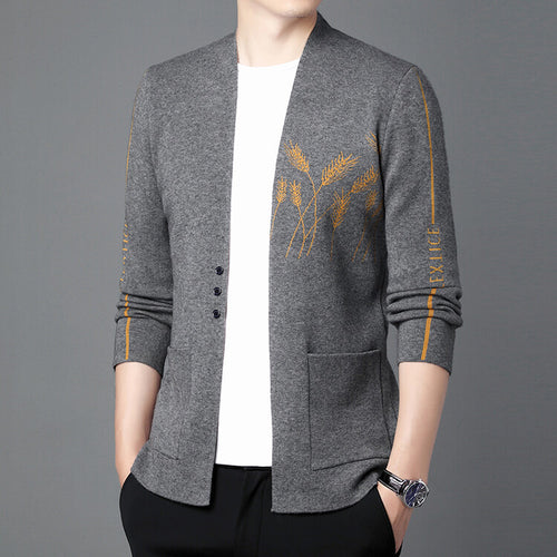 Herren modische Strickjacke mit feinen Stickereien Echoarchiv