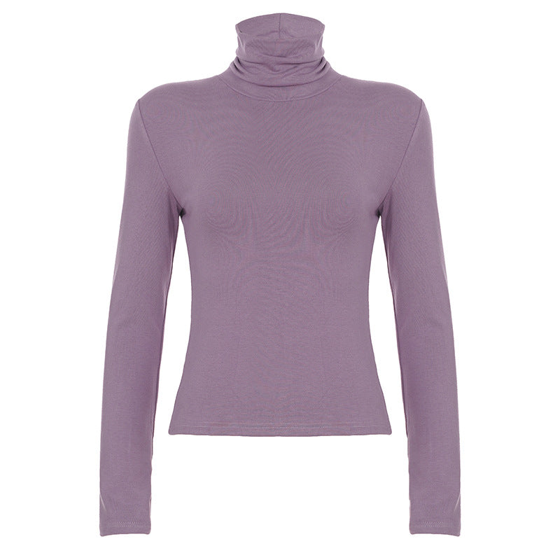 Damen Figurnahes Langarm-Rollkragen-Shirt aus Stretch-Jersey Echo Archiv