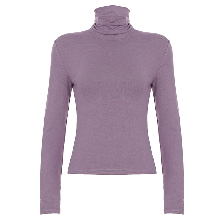 Damen Figurnahes Langarm-Rollkragen-Shirt aus Stretch-Jersey Echo Archiv
