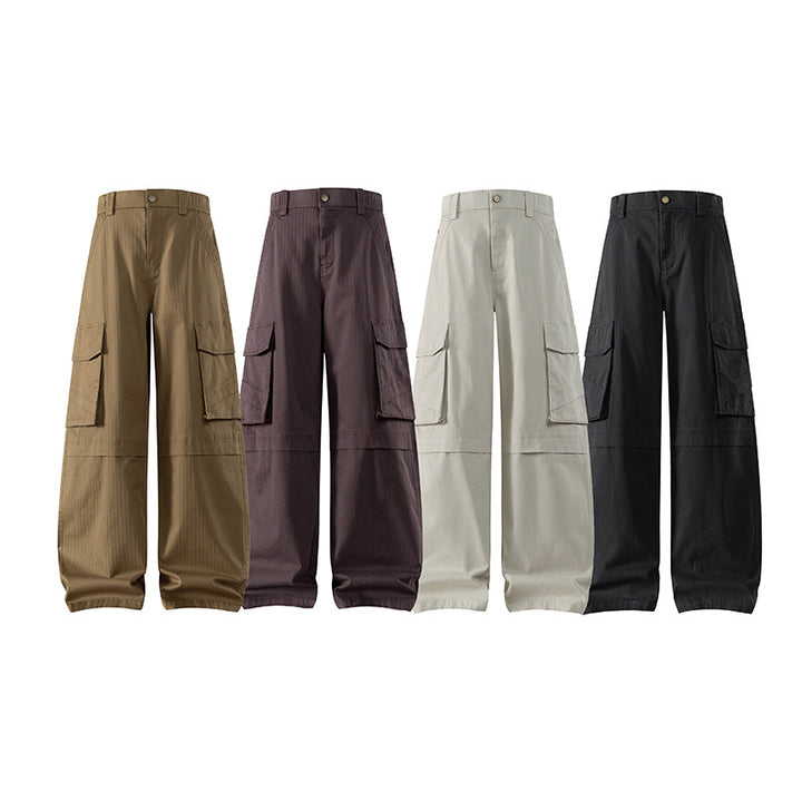 Damen weite Cargo-Hose mit hoher Taille und Multifunktions-Taschen Echo Archiv