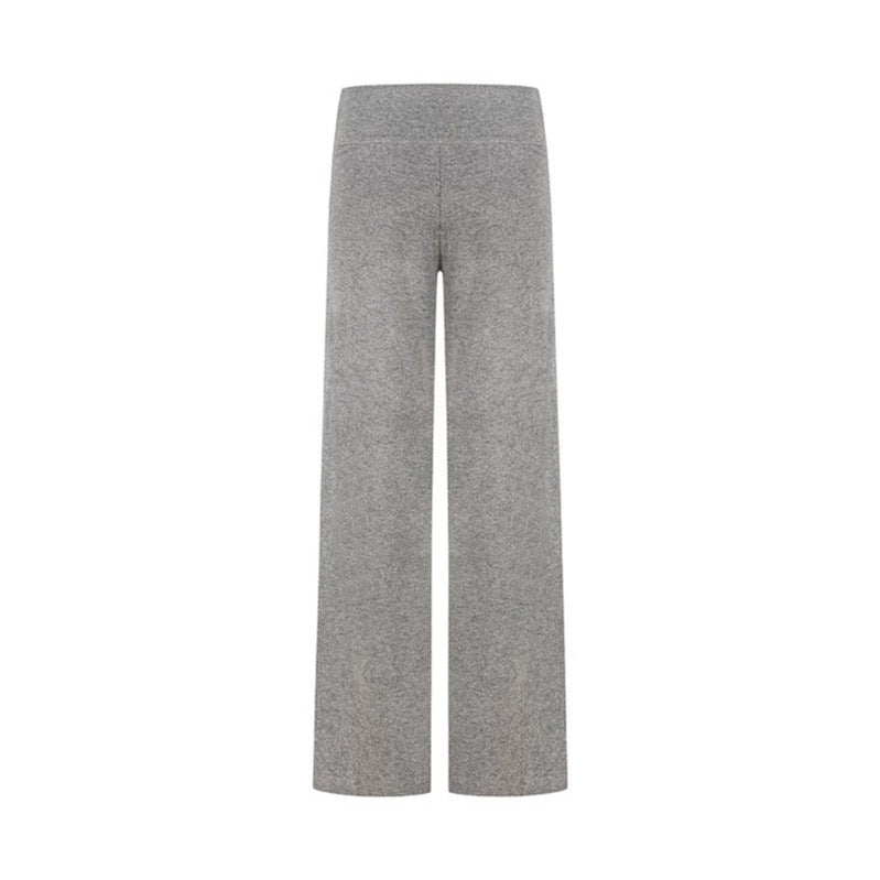 Damen Palazzo-Fleece-Hose mit hohem Komfortbund und fließendem Wide‑Leg-Schnitt Echoarchiv