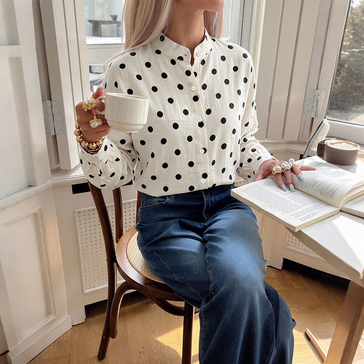 Damen Elegante Bluse mit Punkten Echo Archiv