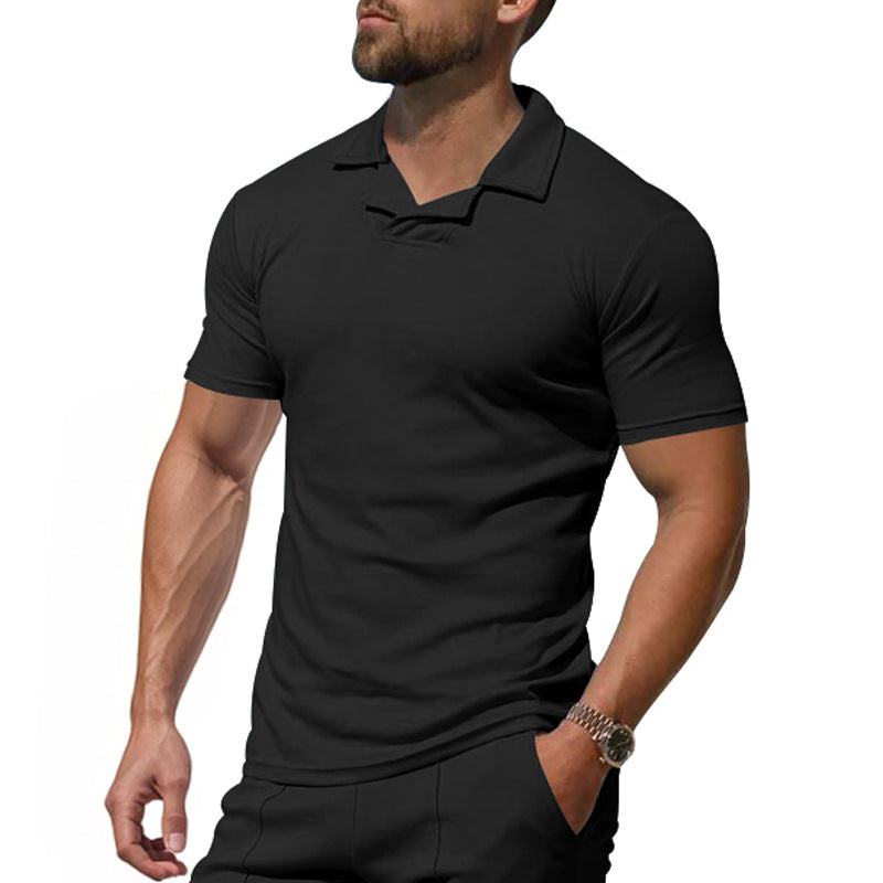 Herren Kurzarm Polo-Shirt mit modernem Stehkragen und atmungsaktivem Material Echoarchiv