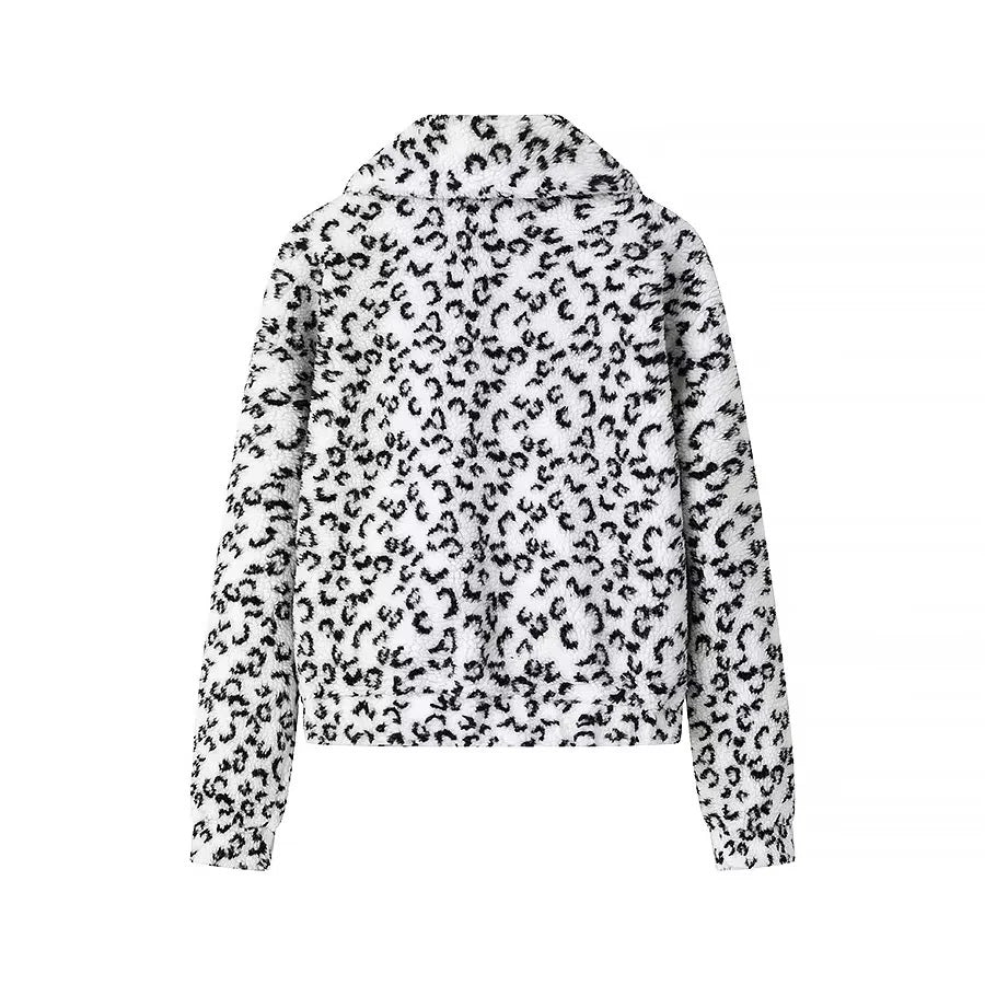 Damen kuschelige Teddy-Fleece Jacke mit Stehkragen und durchgehendem Reißverschluss – Célinea