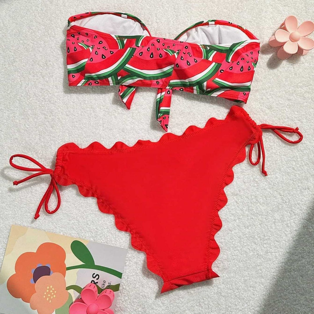Damen Bandeau-Bikini mit verspieltem Knotendesign Echo Archiv