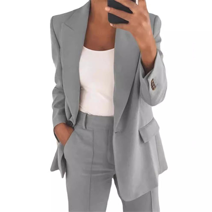 Damen nan Business-Blazer-Set mit strukturierter Oversize-Silhouette, Reverskragen und Bundfaltenhose Echo Archiv