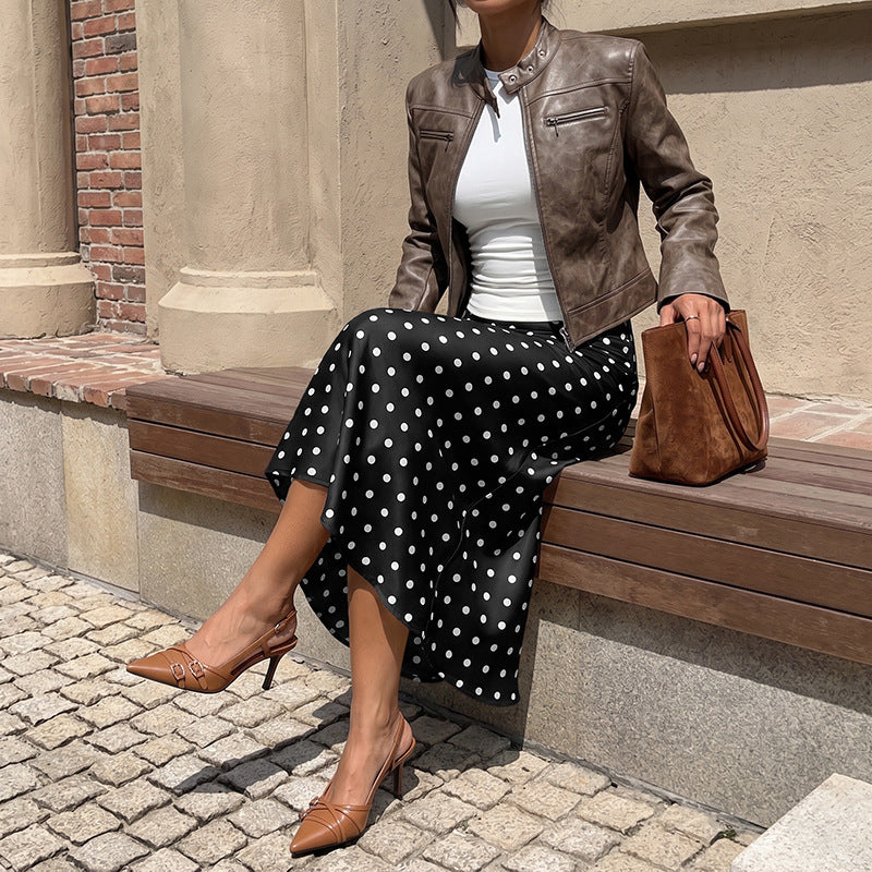 Damen Elegante Maxirock mit Punkten Echo Archiv
