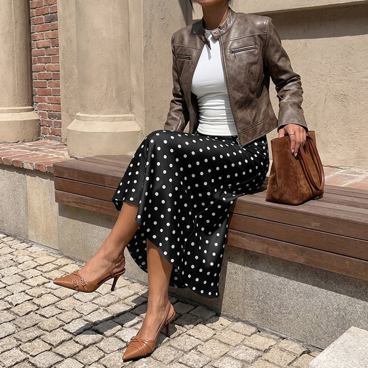 Damen Elegante Maxirock mit Punkten Echo Archiv