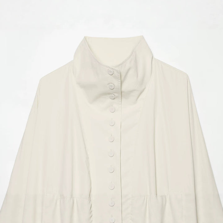 Damen Cropped-Blouson mit hohem Stehkragen, durchgehender Knopfleiste und Ballonärmeln Echo Archiv