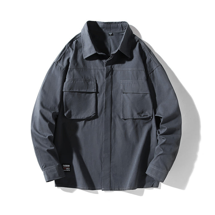 Herren lässige Utility-Hemdjacke mit großen Pattentaschen Echoarchiv