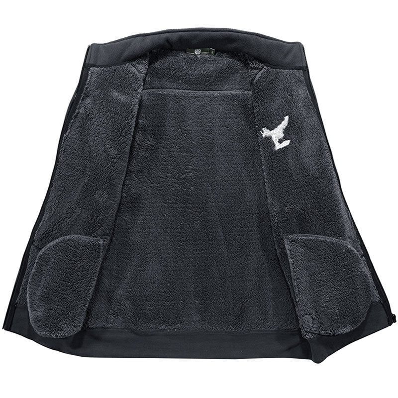 Herren kuschelige Fleecejacke mit hohem Kragen Echoarchiv