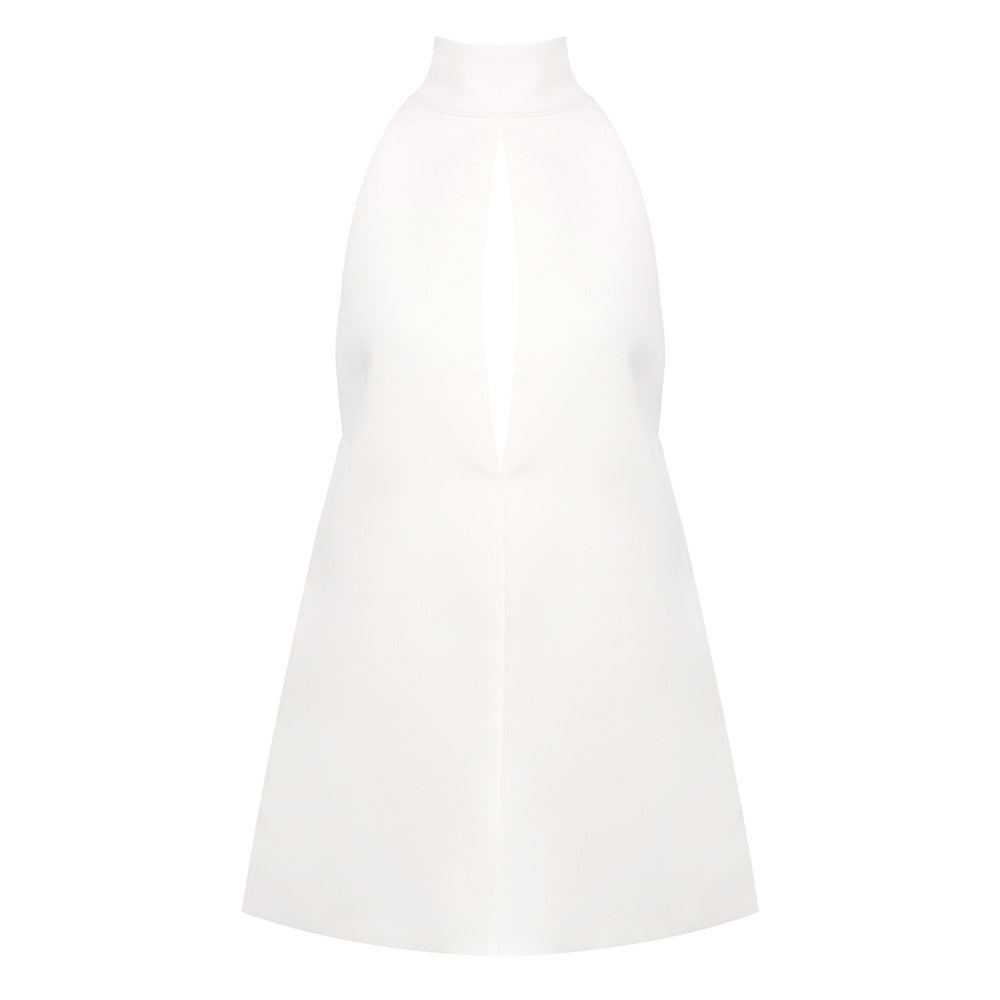 Damen elegantes und modisches Abendkleid mit hochgeschlossenem Kragen Echo Archiv